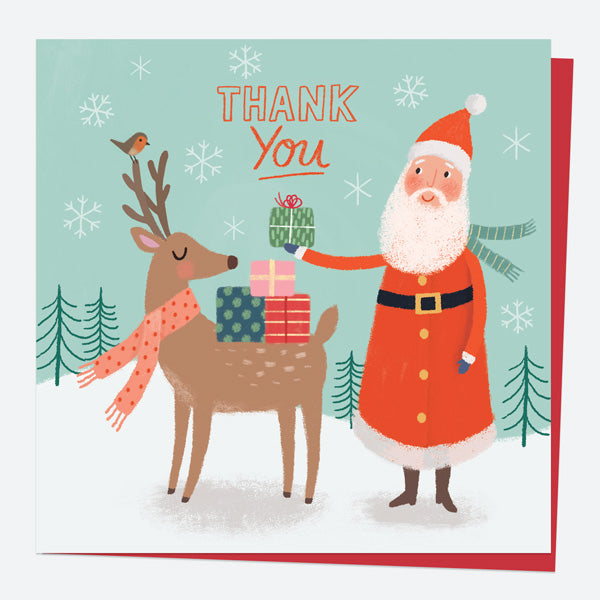Christmas Thank You Card - Delivering Presents