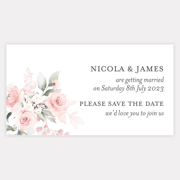 Blush Pink Flowers Save the Date Magnets