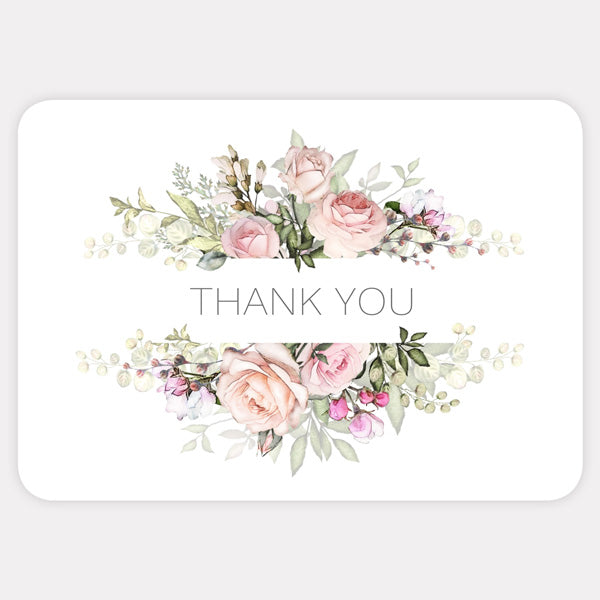 Pink Country Flowers Thank You Card