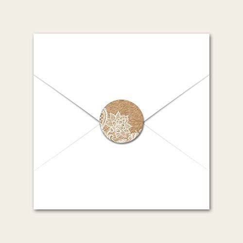 Rustic Wedding Lace Envelope Seal - Pack of 70